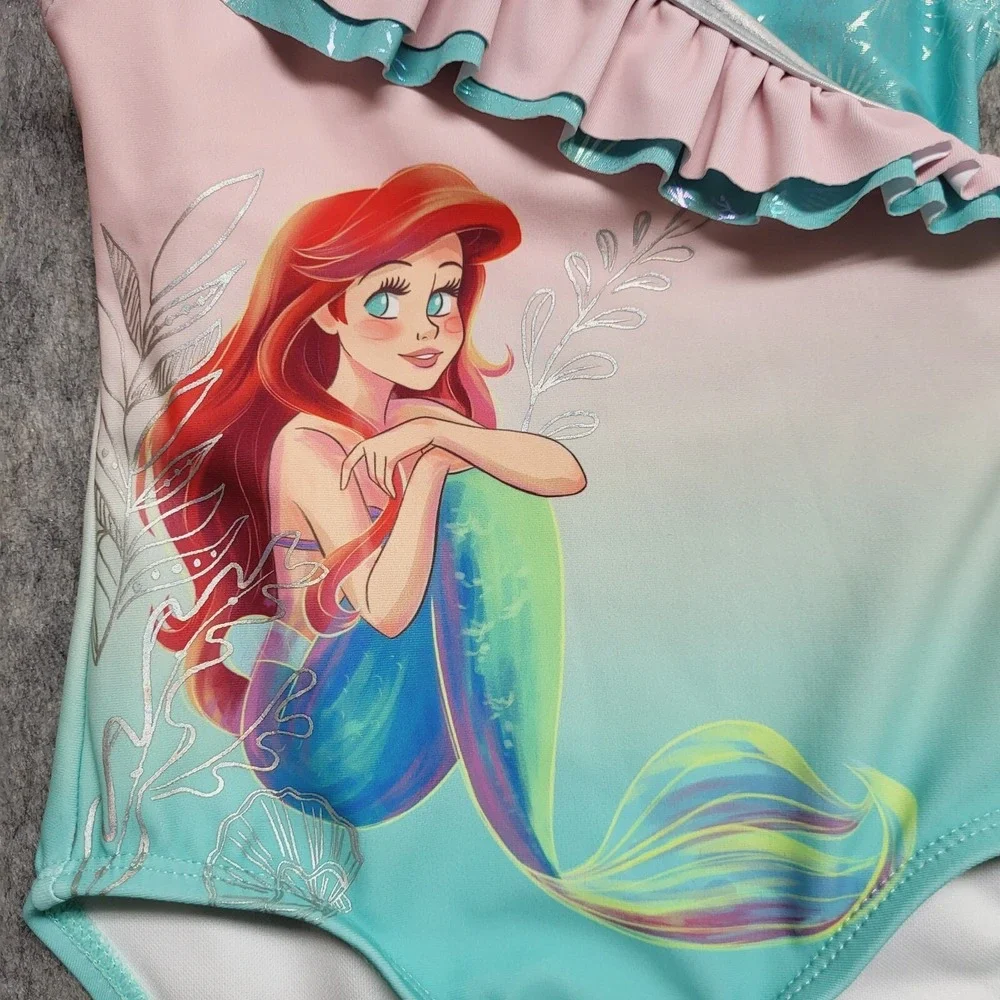 Disney Swimsuit Girls 3 Ariel The Little Mermaid Colorful UPF 50+ Sleeveless